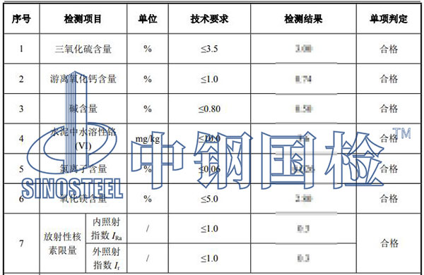 水泥化驗(yàn)檢測(cè)結(jié)果